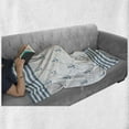 thumbnail image 6 of Anchor Soft Flannel Fleece Throw Blanket, Blue Stripes Frame Abstract Lines and Chain Symmetrical Pattern, Cozy Plush for Indoor and Outdoor Use, 60" x 80", Slate Blue White, by Ambesonne, 6 of 6