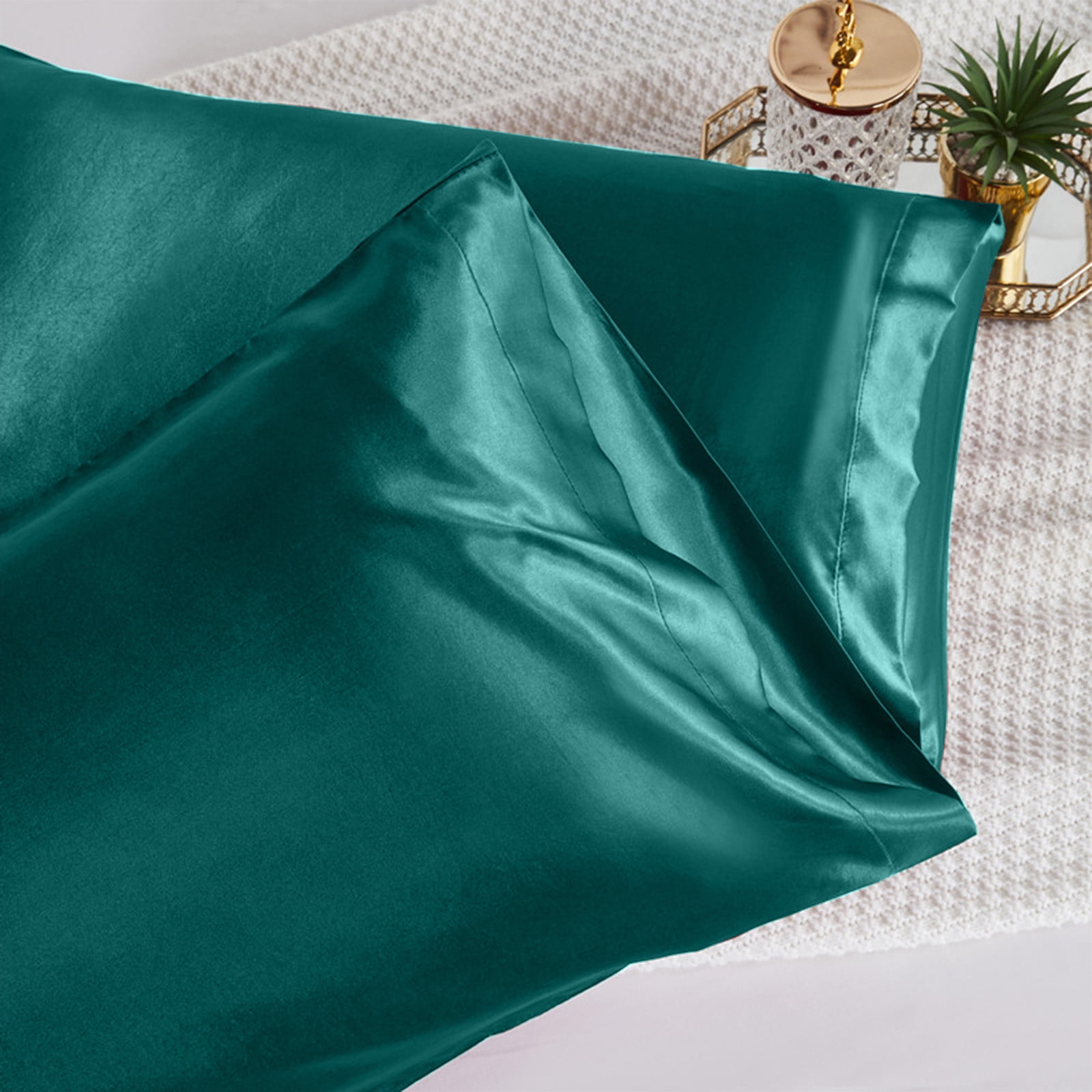 Hvmvliv Silk Pillowcase Satin Pillowcase Pillowcases Standard Size Set of 2 Luxury and Soft Satin Pillowcovers 2 Pack (20x30 Inches) Blue