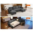 thumbnail image 5 of CHIC HOUSE Middle Module for Modular Sectional Sofa Corduroy Double Seater with Pull Out Bed,Gray, 5 of 7