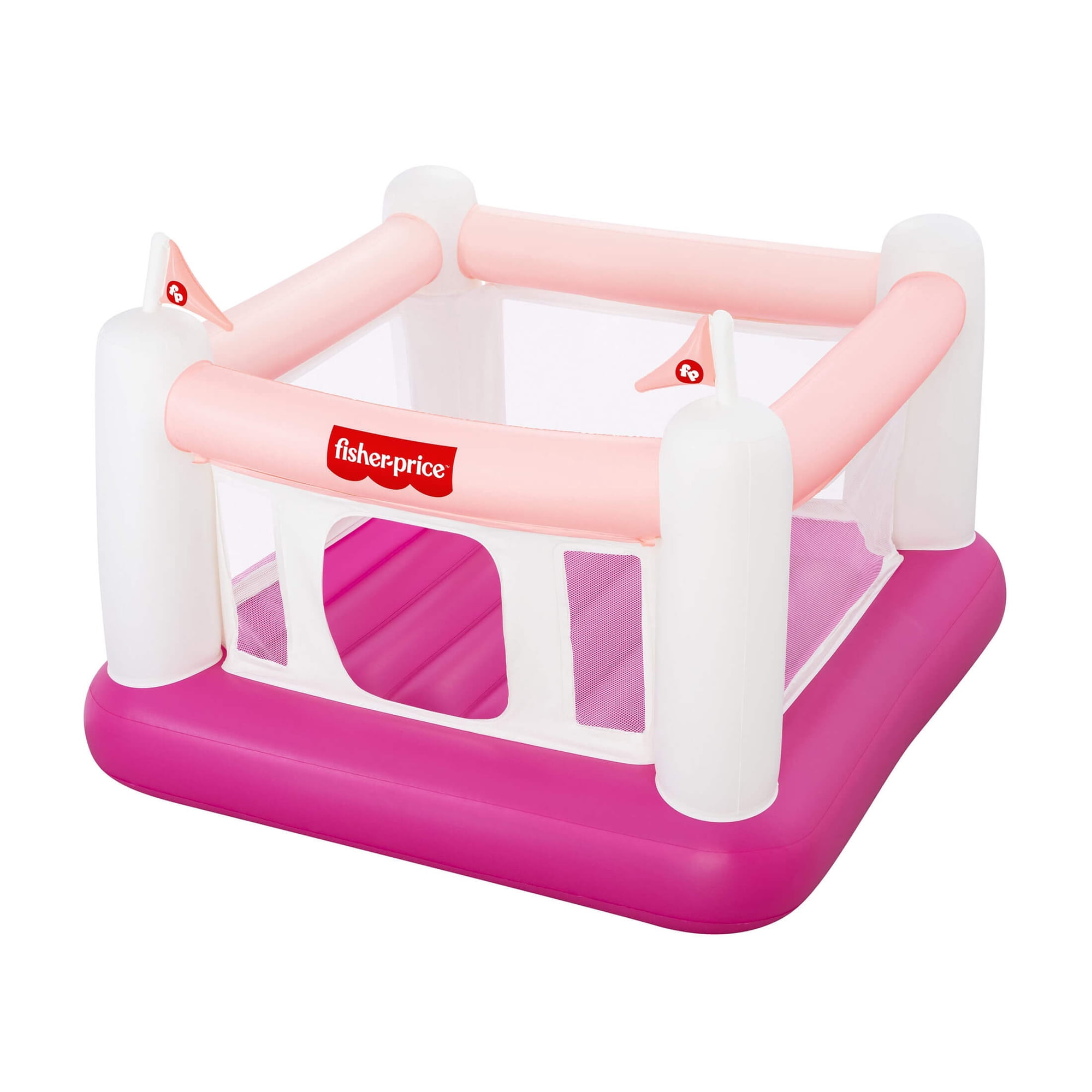 Fisher-Price Pink Bouncesational Inflatable Bounce House with Built-in Pump