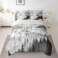thumbnail image 2 of Manfei Woodland Pine Tree Bedding Comforter Set 7 Pieces for Men, Nature Landscape Full Bedding Set, Grey Rustic Farmhouse Reversible Fitted Sheet Flat Sheet, Super Cozy Room Decor, 2 of 7