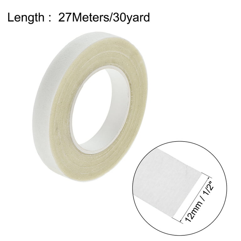 Uxcell 1/2 inch Width 30 yard Floral Adhesive Tape White 2 Pack