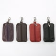 thumbnail image 4 of Genuine Leather Key Holder Wallet Men Keys Organizer Women Zipper Key Chain Case, 4 of 8