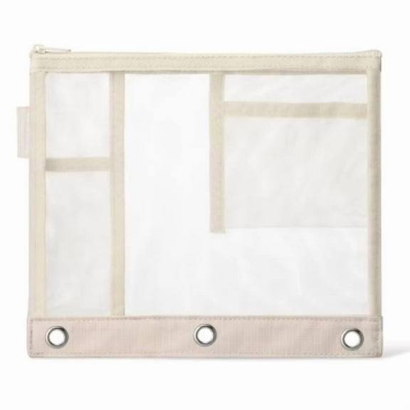 Mesh Binder Pouch Cream