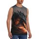 thumbnail image 2 of Balery Fiery Black Dragon Attack Camisetas sin mangas para hombre, absorbe la humedad y protege contra el mal olor.-3X-Large, 2 of 7