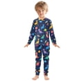 thumbnail image 3 of joogoo Cartoon Planet Dinosaur 2 Piece Long Sleeve Tee and Pants Cotton Pajama Set 4T, 3 of 7