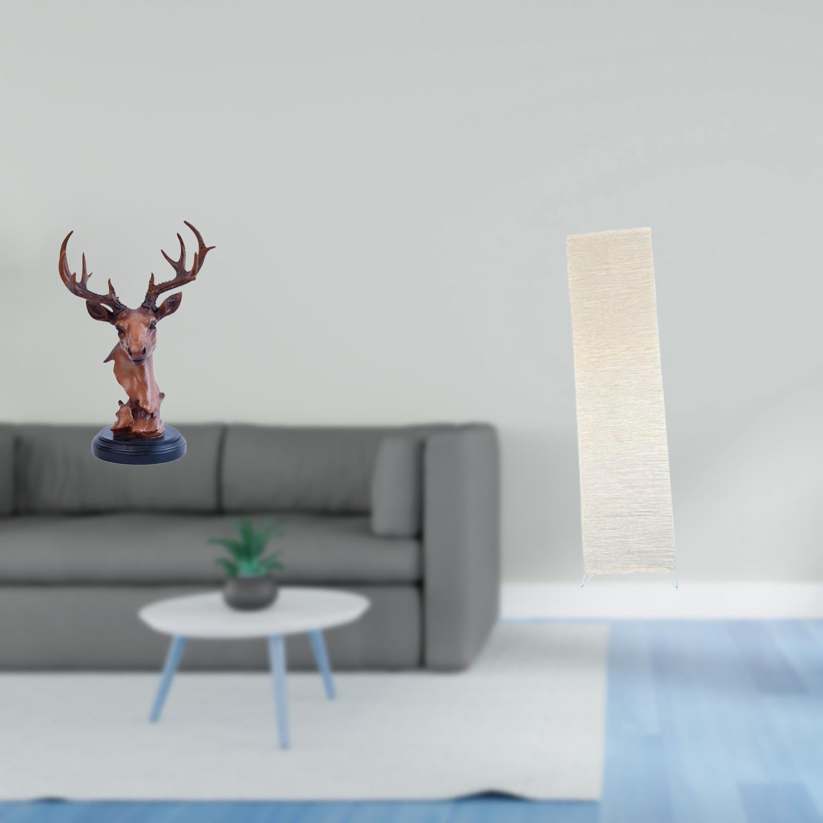 Deer Head Figurine Animal Statue Floor Lamp Shade Resin Paper Material for Living Room Study Office Decor