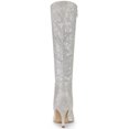thumbnail image 3 of Unique Bargains Women's Pointy Toe Sparkle Glitter Stiletto Heel Knee High Boots, 3 of 6