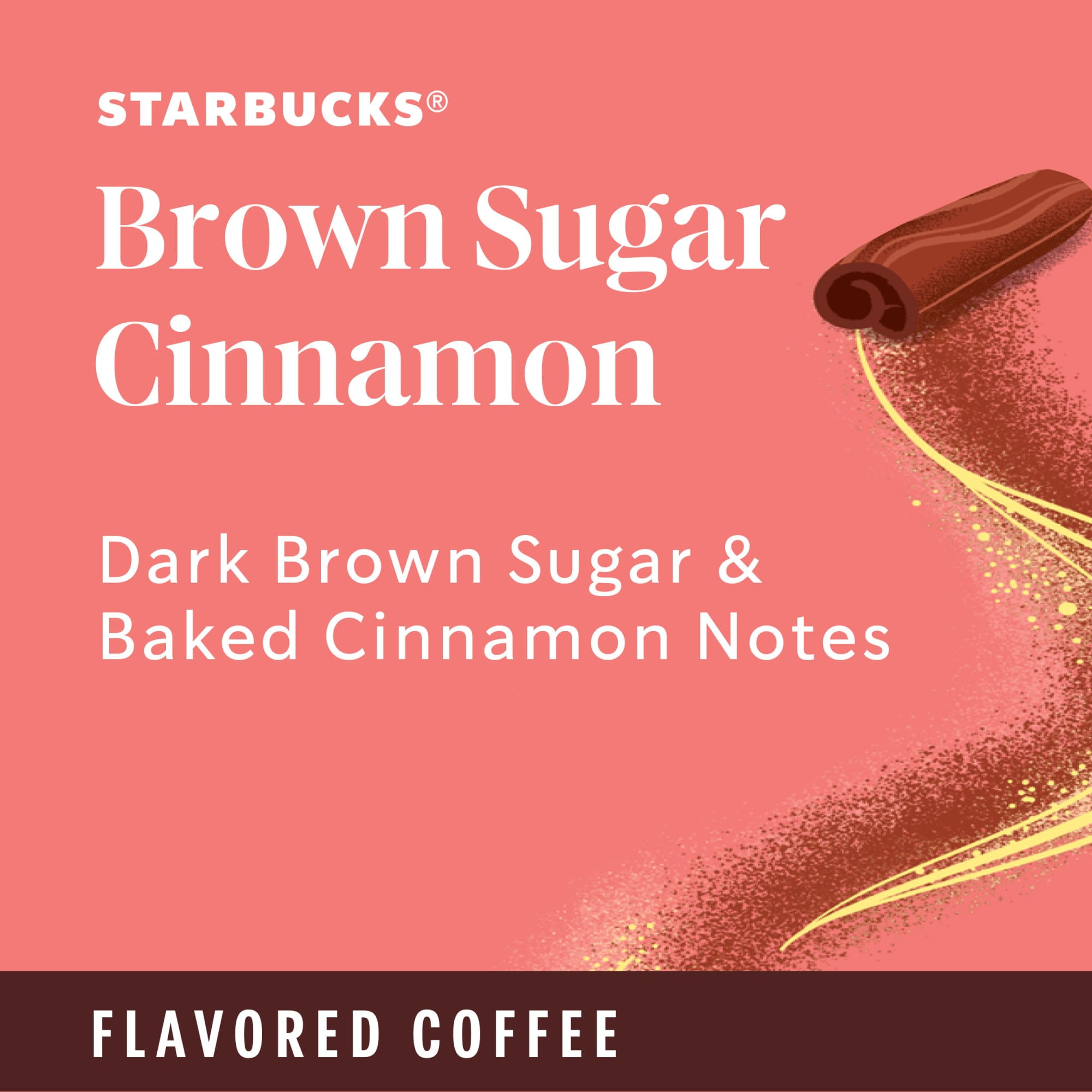 (6 pack) Starbucks Brown Sugar Cinnamon, Hot or Iced Coffee, Flavored Ground Coffee, 11 oz