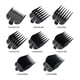 thumbnail image 3 of Kit de peluquería de 8 piezas en negro con soporte, peines de posicionamiento y peines limitadores para uso en peluquerías y barberías, 3 of 8