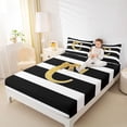thumbnail image 3 of Erosebridal Glitter Print Letter Full Size Sheets, Bowknot Monogrammed C Bed Sheets, 4pcs, 3 of 5