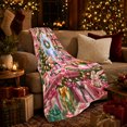 thumbnail image 3 of Holiday Teddy Bear Christmas Window Scene, Festive Holiday Scene, Warm Flannel Blanket for Cabin and Lodge with Detailed Artwork, Art Lovers Christmas Gift, Festive Home Decor, 3 of 9