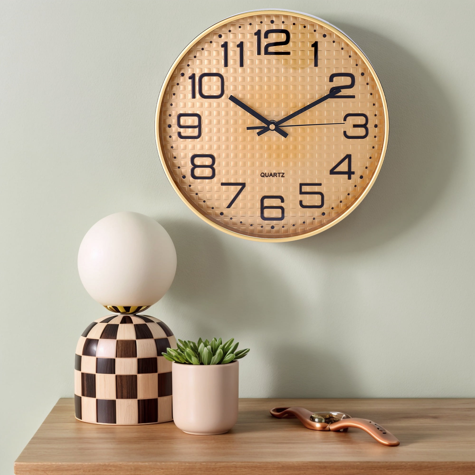 Unique Bargains Silent Non-Ticking Battery Operated Wall Clock Yellow