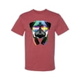 thumbnail image 2 of Wild Bobby, Colorful Pug DJ, Pop Culture, Men Graphic Tee, Vintage Heather Red, 4X-Large, 2 of 4