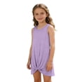 thumbnail image 4 of Ticikt Girls Sleeveless Swim Cover Up Kids Summer Swimsuit Coverup Twist Front Beach Dress,Color:Light Purple,Size:5-6 Years, 4 of 6