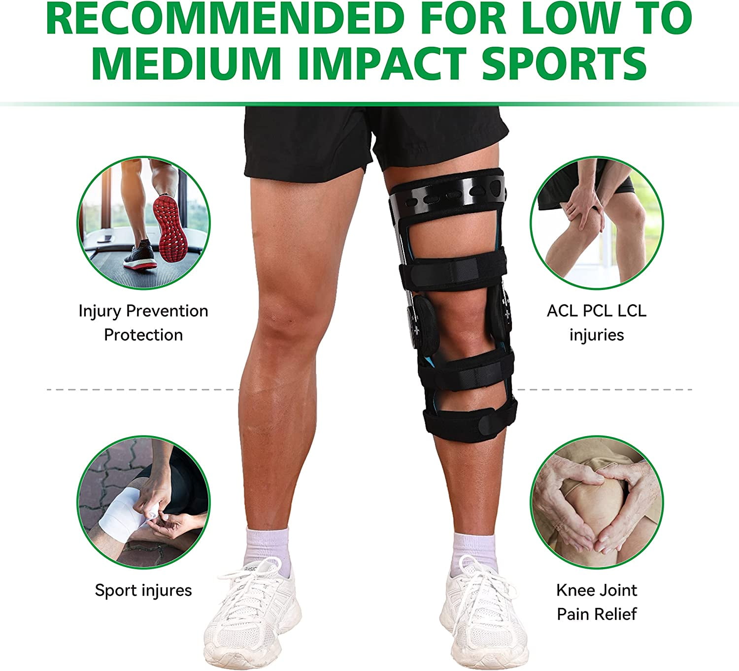  Rolyan 48449 ACL Open Knee Brace for ACL Reconstructions, Left,  X-Small, Ligament Damage, and Knee Pain Reduction : Health & Household