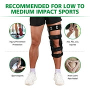 Insunen Functional Knee Brace for ACL MCL PCL Meniscus Ligament Sports Injuries Adjustable Orthopedic Knee Orthosis for Men & Women, Black, S-Right