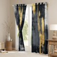 thumbnail image 3 of jejeloiu Minimalist Aesthetic Artwork Black Out Curtains,Black Gold Graffiti Curtains Pack of 2 (42x63 Each) For Girls Kids, 3 of 6