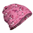 thumbnail image 1 of Nursery Unisex Beanie, Funny Foxes Having Fun Art, Hiking Outdoors, Pink and Dark Magenta, by Ambesonne, 1 of 1