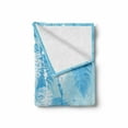 thumbnail image 2 of Tribal Soft Flannel Fleece Throw Blanket, Watercolors Style Digital Made Feather Hanging down in Picture Aztec, Cozy Plush for Indoor and Outdoor Use, 70" x 90", Blue White, by Ambesonne, 2 of 6