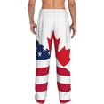 thumbnail image 3 of Picia USA Canada Flag Mens Soft Woven Cotton Elastic Waistband Sleep Pajama Pant Lounge Sleep Pant With Pockets And Drawstring-X-Large, 3 of 9