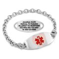 thumbnail image 1 of MedicEngraved Stainless Steel Custom Medical Alert Bracelet - 5mm Oval Link, 1 of 8