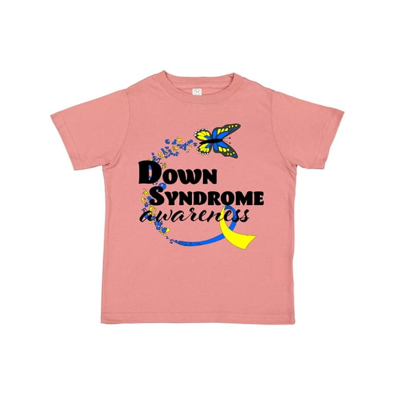 Inktastic Down Syndrome Awareness with Butterfly and Ribbon Boys or Girls Toddler T-Shirt