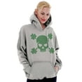 thumbnail image 4 of Saint Patrick's Day Shamrock Skull Hoodie Sweatshirt Women Men Brisco Brands L, 4 of 6