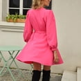 thumbnail image 5 of Gspmoly Robes pour Femmes Grande Taille, Mode Femmes Aguichant Été Décontracté Manches Longues Uni Bandage Robe à Col en V Offres de Robes Habillées pour Femmes, 5 of 5