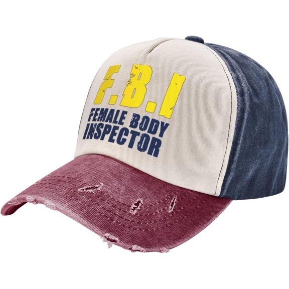 Female Body Inspector Hat Vintage Adjustable Baseball Cap Cotton Dad Hat Trucker Hat for Women Men,Dark Red