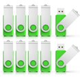 thumbnail image 1 of XINQIHANG 20Pcs 16GB USB 2.0 Flash Drives Memory Stick Fold Storage Thumb Stick Pen Drive Jump Drive U Disk Swivel Design, Green, 1 of 7