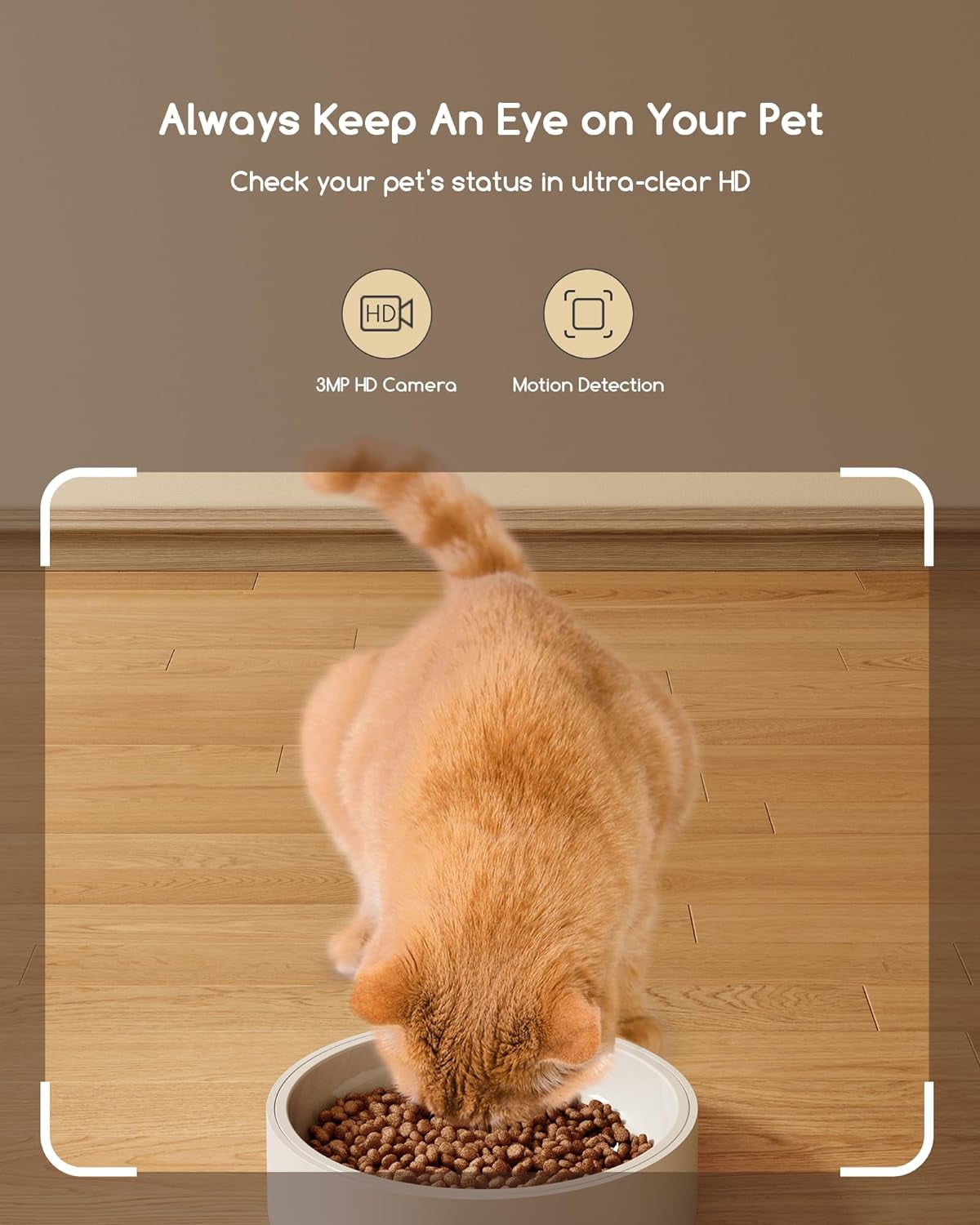 Faroro Automatic Cat Feeder with Camera, 3MP HD Video, 4L Capacity, 5G WiFi App Control, Night Vision, Two-Way Audio, Motion Alerts, Smart Pet Feeder