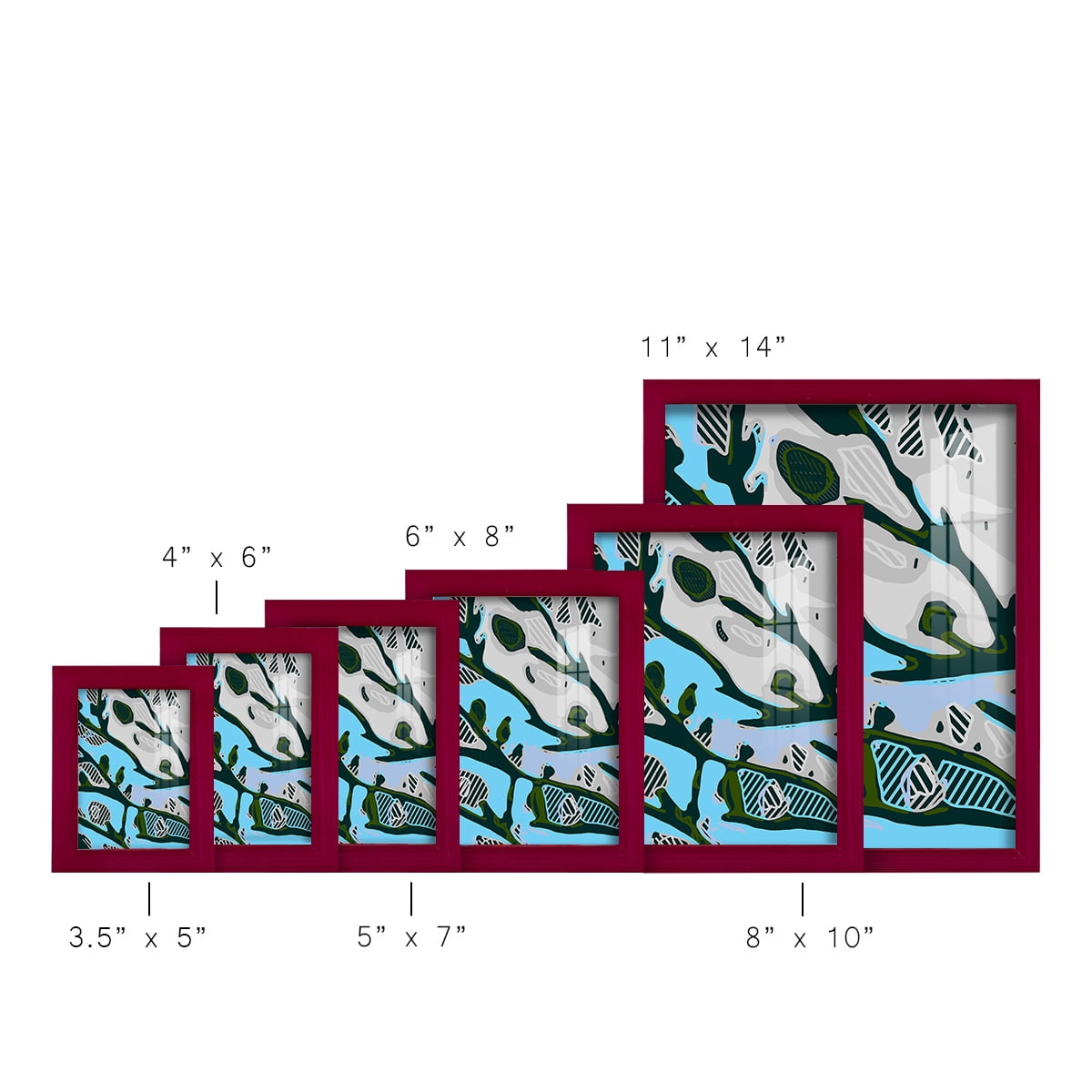 Abstract Tree Limbs I -Framed Print w/glass-Cherry Red