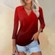 thumbnail image 4 of Blusas para las Mujeres Casual 3/4 Manga Botón de la Camiseta Cuello Impresión, Ligera Blusa de Verano, 4 of 5