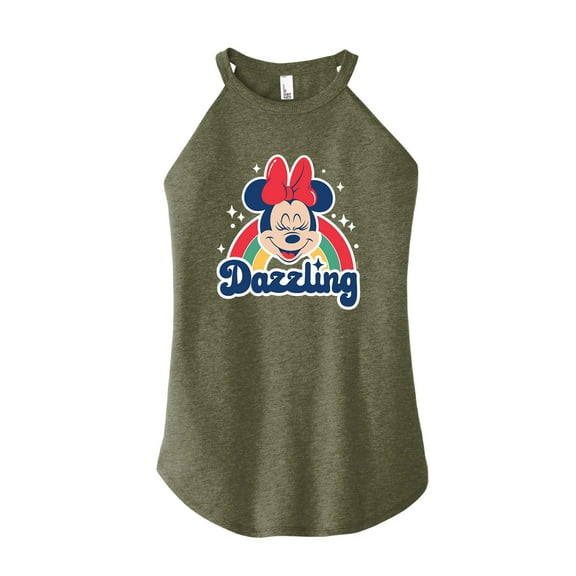 Mickey & Friends - Dazzling Minnie - Juniors High Neck Tank Top
