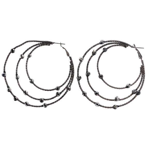 Mi Amore Hoop-Earrings Dark-Silver