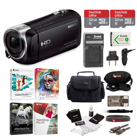 Sony HDR-CX405 Handycam Camcorder with Two 32GB Cards and Li-ion Battery Bundle
