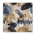 thumbnail image 3 of Designart 'Dark Blue & Golden Textures With Abstract Pattern' Modern Print on Natural Pine Wood, 3 of 5