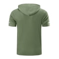 thumbnail image 5 of Trgacdwlo Mens Short Sleeve Hoodie Quick Dry Workout Shirts for Men Moisture Wicking Sun Protection Hooded Mens Gym Shirts Green XL, 5 of 6