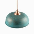 thumbnail image 4 of Handmade Hammered Copper Green Patina Pendant Light – Rustic Farmhouse Ceiling Fixture for Kitchen Island, Dining Room & Living Space, Office and Bar | Vintage Hanging Light with Mounting Set, 4 of 5