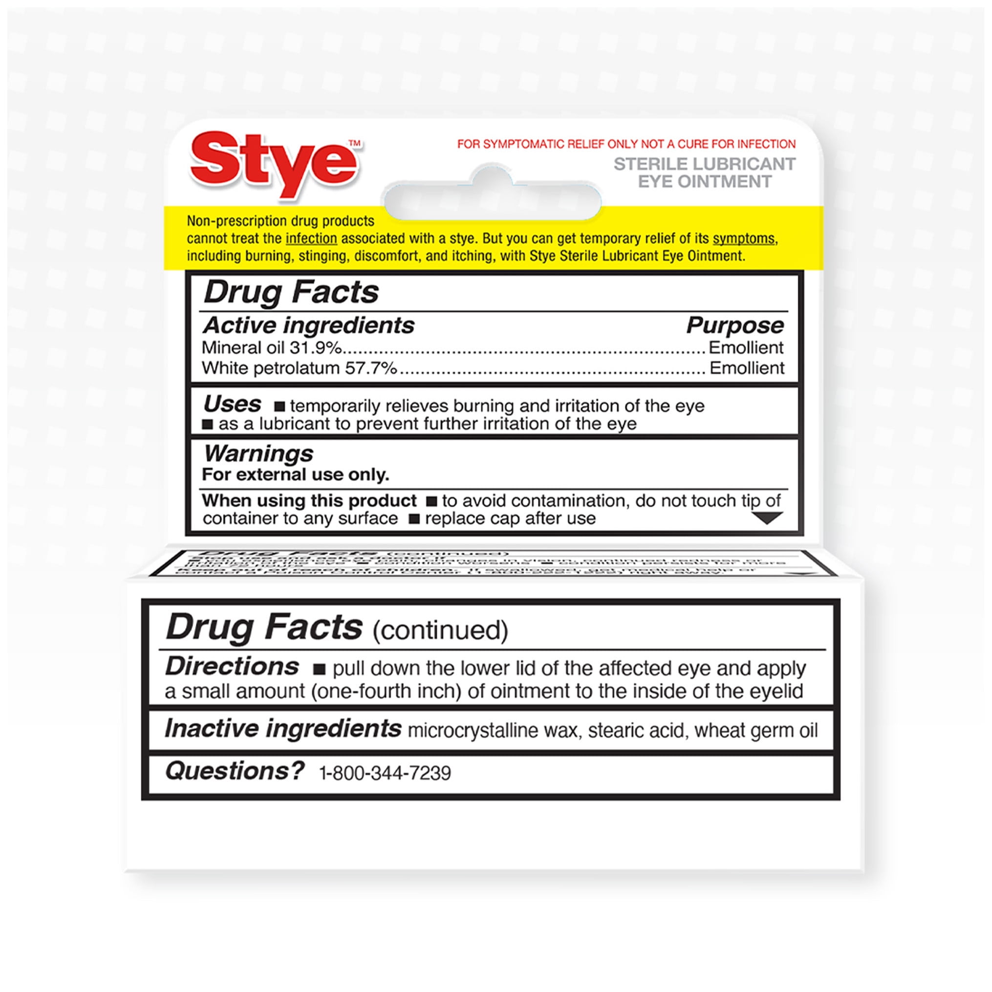 Stye Sterile Lubricant Eye Ointment, Stye Eye Symptom Relief, Ophthalmologist Tested, Adult Daily Use As Needed, 0.125 oz