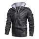 thumbnail image 1 of Chaqueta de cuero con capucha desmontable para hombre, chaqueta Retro clásica para montar en moto de nieve al aire libre, Otoño e Invierno, 1 of 5