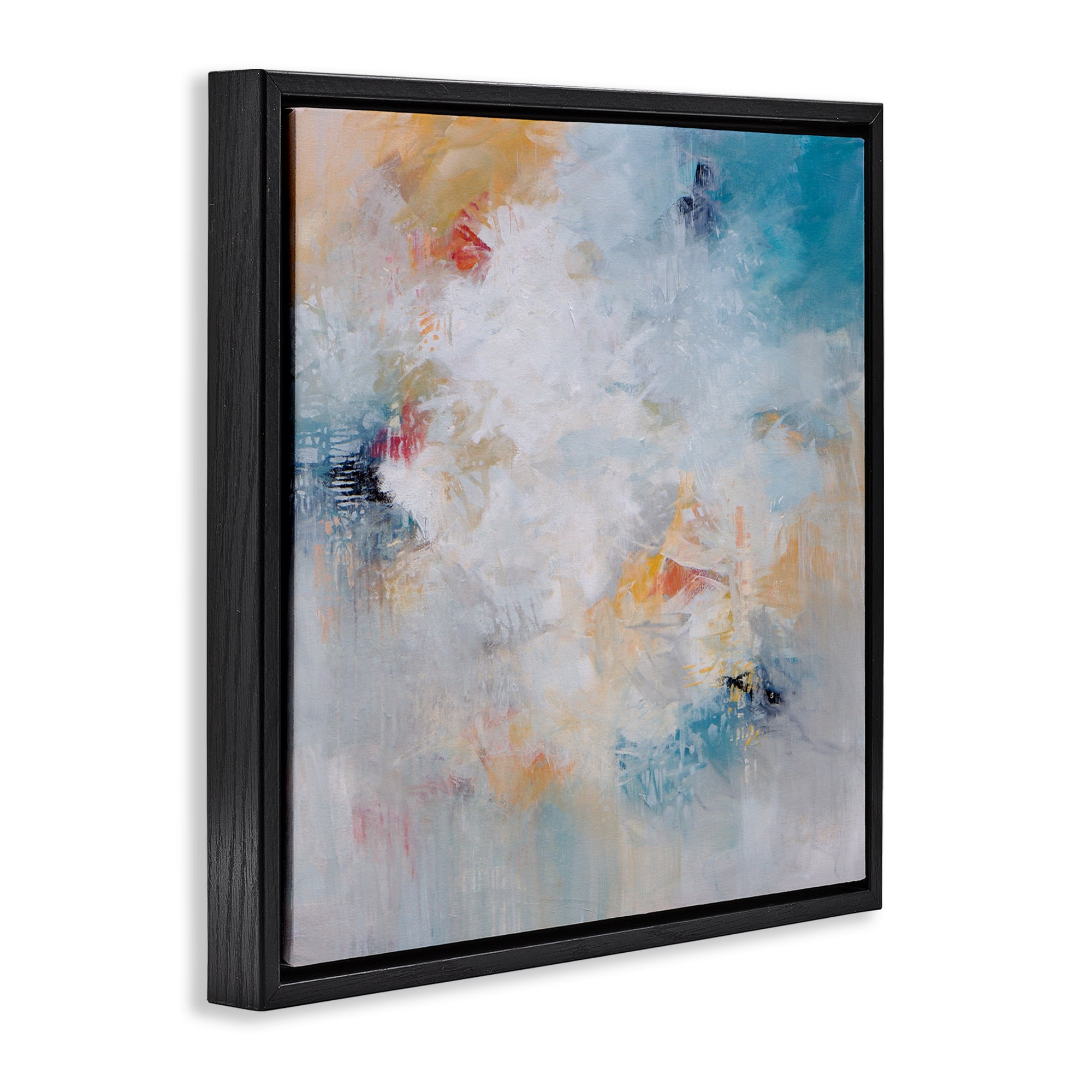Veiled Dance Abstraction Black Framed Floater Canvas Wall Art, design by Karen Hale
