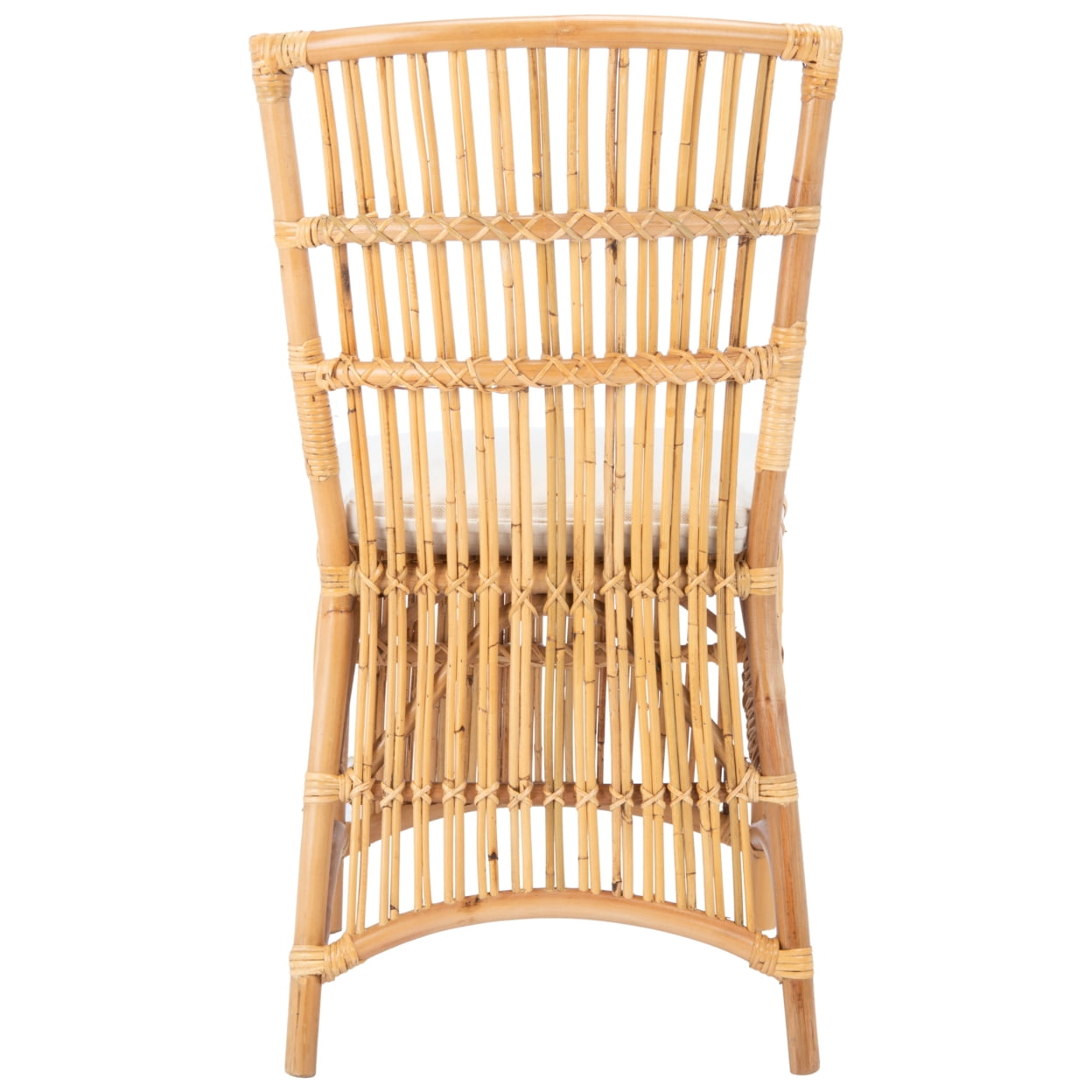 SAFAVIEH Erika Rattan Accent Club Chair w/Cushion, Natural, Set of 2