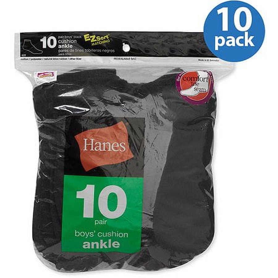 Hanes Boys' Ankle EZ Sort® Socks 10-Pack