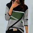 thumbnail image 2 of Womens Long Sleeve Shirts Colorblock Casual Crewneck Tops Tshirt Geometric Tees Fall Trendy Clothes, 2 of 4