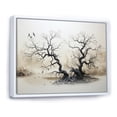 thumbnail image 2 of Designart "Grey White Tree Willows" Floral Floater Framed Wall Art Living Room, 2 of 7