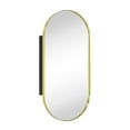 thumbnail image 6 of TEHOME Gold Oval Recessed Stainless Steel Metal Framed Oblong Pill Shaped Bathroom Cabinet with Mirror 16x33'', 6 of 10