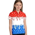thumbnail image 5 of VNKIDY Boys Girls Kids 250 Years American Flag Print Polo Shirt Casual Short Sleeve Collared Button Closure Top For Independence Day Holiday Daily Wear White 9-10 Years, 5 of 6