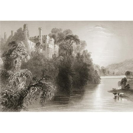Posterazzi DPI1860352 Lismore Castle County Waterford Ireland Drawn by Whbartlett Engraved by E Benjamin From the Scenery & Antiqui Poster Print, 18 x (Best Castles To Visit In Ireland)